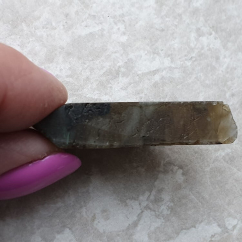 Labradoryt cięty surowy 37x18 mm nr 158 Labradoryt cięty surowy 37x18 mm nr 158