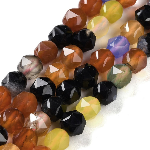 Agat mix kolor kula fasetowana z dziurką 7-8 mm 4 szt. Agat mix kolor kula fasetowana z dziurką 7-8 mm 4 szt.
