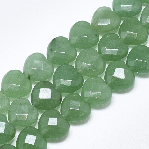 Green aventurine faceted heart with hole 15x15 mm 1 pc Green aventurine faceted heart with hole 15x15 mm 1 pc