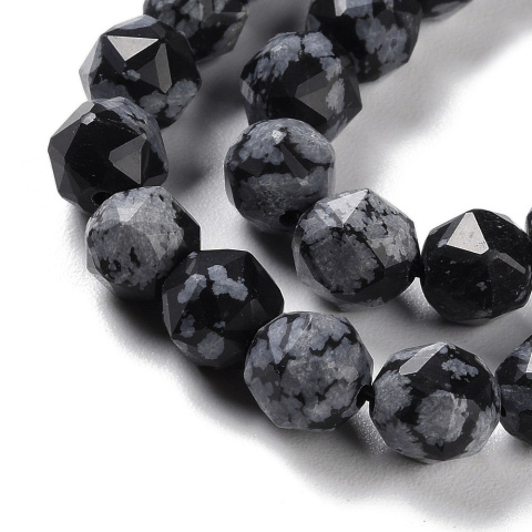Snow obsidian faceted ball with hole 7-8 mm 4 pcs Snow obsidian faceted ball with hole 7-8 mm 4 pcs