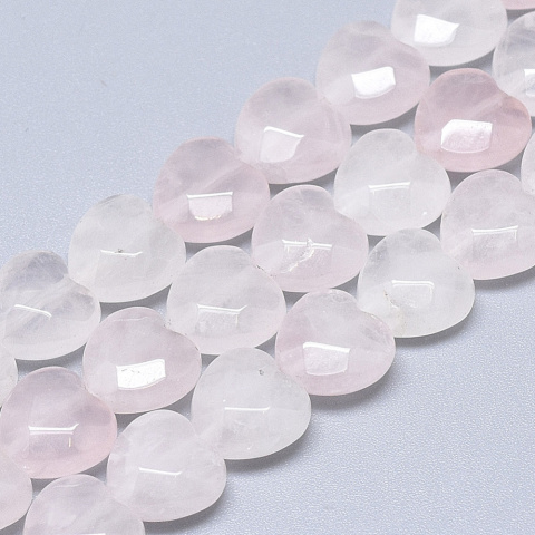 Pink quartz faceted heart with hole 15x15 mm 1 pc. Pink quartz faceted heart with hole 15x15 mm 1 pc.