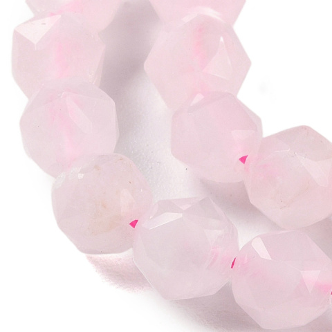 Kwarc różowy kula fasetowana z dziurką 7-8 mm 4 szt. Kwarc różowy kula fasetowana z dziurką 7-8 mm 4 szt.