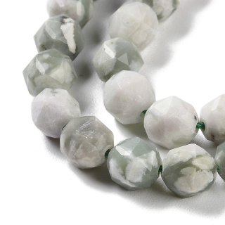 Peace jade faceted ball with hole 7-8 mm 4 pcs.