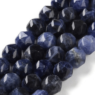 Sodalite faceted ball with hole 7-8 mm 4 pcs