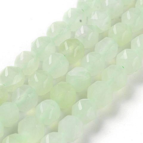 Jadeit seledynowy kula fasetowana z dziurką 7-8 mm 4 szt. Jadeit seledynowy kula fasetowana z dziurką 7-8 mm 4 szt.