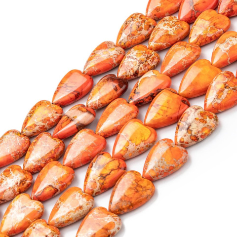 Jaspis cesarski pomarańczowy serce z dziurką 20x15 mm 1 szt. Jaspis cesarski pomarańczowy serce z dziurką 20x15 mm 1 szt.