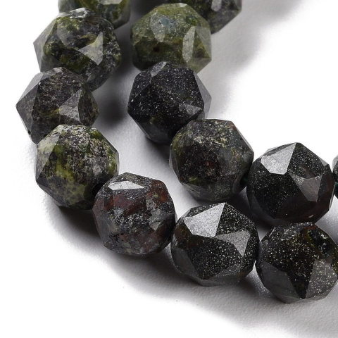 Jasper dragon's blood faceted ball with hole 7-8 mm 4 pcs. Jasper dragon's blood faceted ball with hole 7-8 mm 4 pcs.