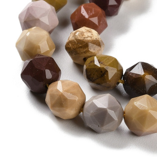 Mokaite faceted ball with hole 7-8 mm 4 pcs.