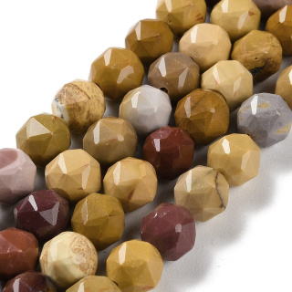 Mokaite faceted ball with hole 7-8 mm 4 pcs.