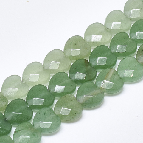 Awenturyn zielony serce fasetowane z dziurką 10x10 mm 2 szt. Awenturyn zielony serce fasetowane z dziurką 10x10 mm 2 szt.