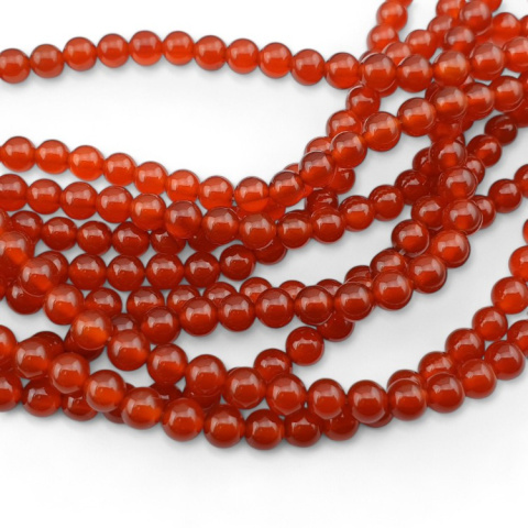 Agat karneol kula 6 mm 20 szt Agat karneol kula 6 mm 20 szt