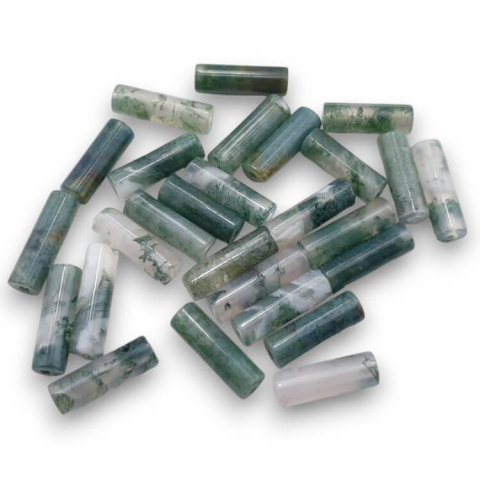 Moss agate cylinder 13x4 mm 2 pcs. Moss agate cylinder 13x4 mm 2 pcs.