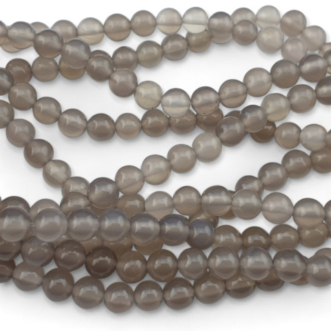 Agat szary kula 6 mm sznur Agat szary kula 6 mm sznur