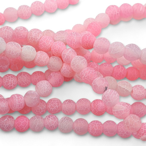 Agate weathered pink ball 6 mm strand Agate weathered pink ball 6 mm strand