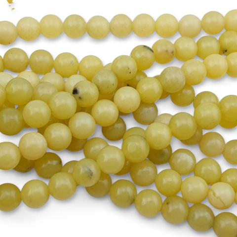 Jadeit kolor maślany kula 6 mm 20 szt Jadeit kolor maślany kula 6 mm 20 szt