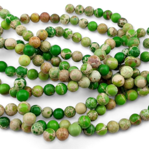 Jaspis cesarski lime kula 6 mm sznur Jaspis cesarski lime kula 6 mm sznur