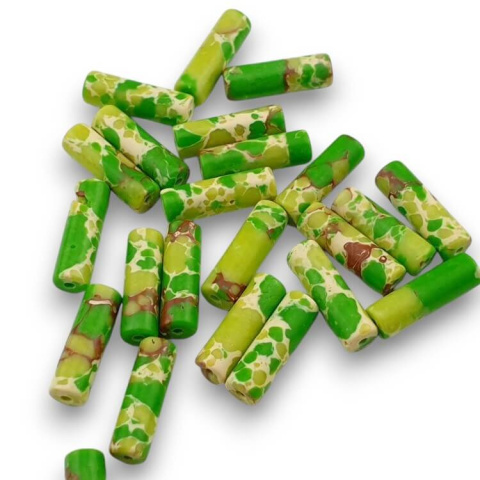 Imperial jasper lime cylinder 13x4 mm 2 pcs Imperial jasper lime cylinder 13x4 mm 2 pcs