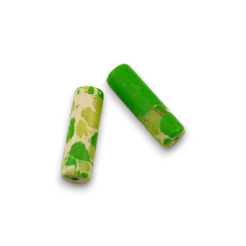 Imperial jasper lime cylinder 13x4 mm 2 pcs Imperial jasper lime cylinder 13x4 mm 2 pcs