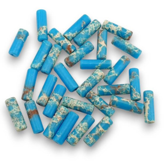 Imperial jasper blue cylinder 13x4 mm 2 pcs