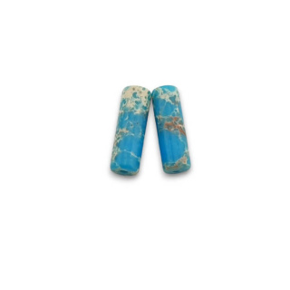 Imperial jasper blue cylinder 13x4 mm 2 pcs