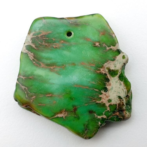 Jasper imperial slice with hole 33x32 mm no 97 Jasper imperial slice with hole 33x32 mm no 97