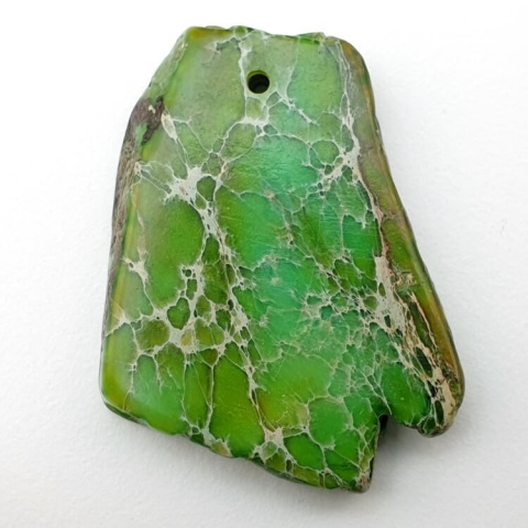 Jasper imperial slice with hole 36x29 mm no. 96 Jasper imperial slice with hole 36x29 mm no. 96