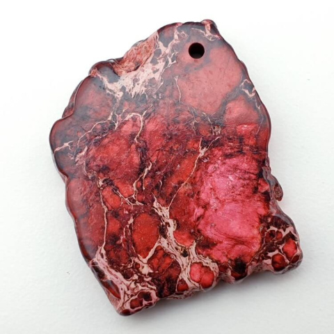 Jaspis cesarski plaster z dziurką 36x30 mm nr 143 Jaspis cesarski plaster z dziurką 36x30 mm nr 143