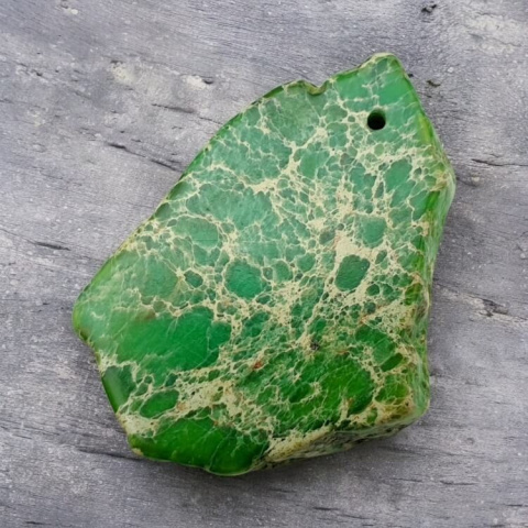 Imperial jasper slice with hole 37x26 mm no. 81 Imperial jasper slice with hole 37x26 mm no. 81