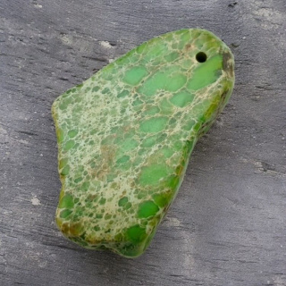 Imperial jasper slice with hole 39x23 mm no 76