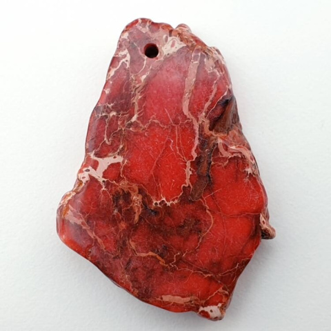 Imperial jasper slice with hole 39x27 mm no. 129 Imperial jasper slice with hole 39x27 mm no. 129