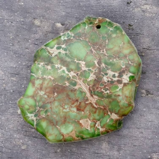 Imperial jasper slice with hole 39x32 mm no 82