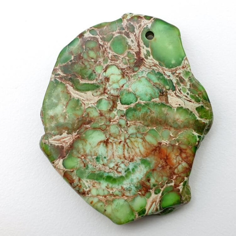 Imperial jasper slice with hole 39x32 mm no 82 Imperial jasper slice with hole 39x32 mm no 82