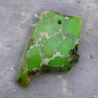 Imperial jasper slice with hole 40x24 mm no 74