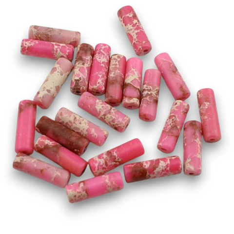 Imperial jasper pink cylinder 13x4 mm 2 pcs Imperial jasper pink cylinder 13x4 mm 2 pcs