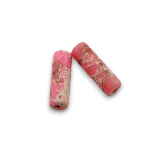 Imperial jasper pink cylinder 13x4 mm 2 pcs