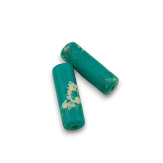 Jasper imperial cylinder green 13x4 mm 2 pcs