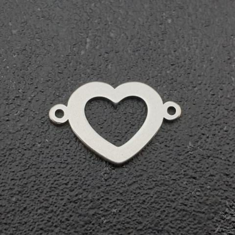 Heart connector surgical steel 18x12 mm 1pc Heart connector surgical steel 18x12 mm 1pc