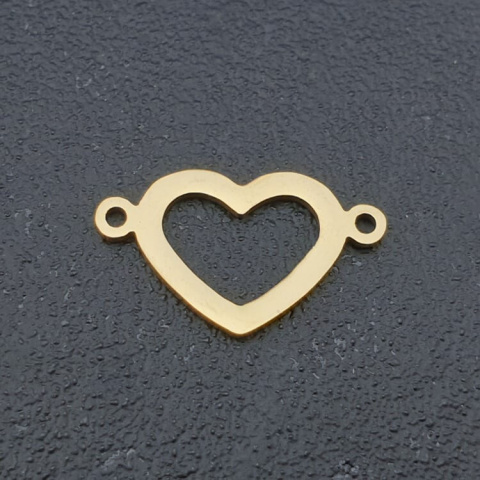Heart connector stainless steel 20x12 mm 1 piece gold colour Heart connector stainless steel 20x12 mm 1 piece gold colour
