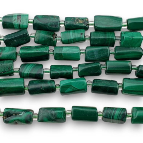 Malachite irregular cylinder 8-13 mm 2 pcs Malachite irregular cylinder 8-13 mm 2 pcs