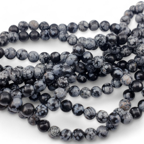 Snow obsidian ball 6 mm strand Snow obsidian ball 6 mm strand