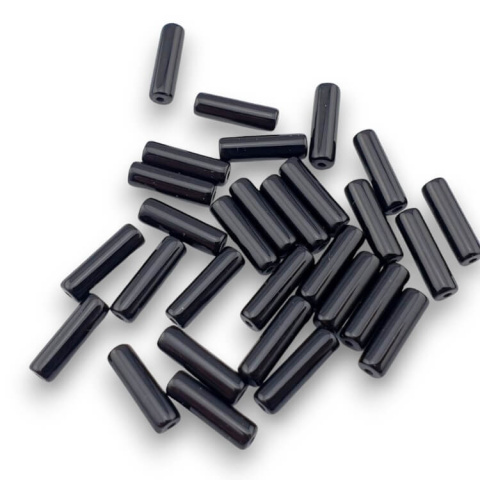 Onyks, czarny agat walec 13x4 mm 2 szt Onyks, czarny agat walec 13x4 mm 2 szt