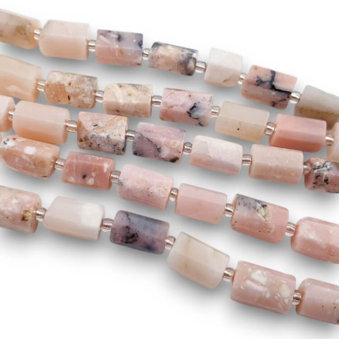 Opal różowy walec nieregularny 8-11 mm 2 szt Opal różowy walec nieregularny 8-11 mm 2 szt