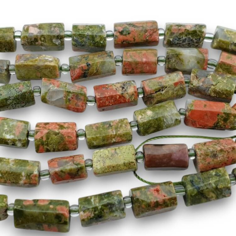 Unakite irregular cylinder 10-12 mm 2 pcs Unakite irregular cylinder 10-12 mm 2 pcs
