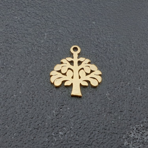 Tree pendant stainless steel 13x12 mm 1pc gold colour Tree pendant stainless steel 13x12 mm 1pc gold colour