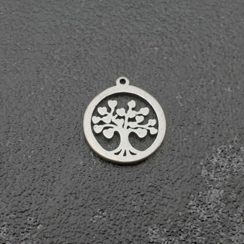 Tree pendant stainless steel 13x12 mm 1pc Tree pendant stainless steel 13x12 mm 1pc