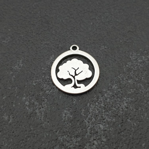 Tree pendant surgical steel 13x12 mm 1pc Tree pendant surgical steel 13x12 mm 1pc