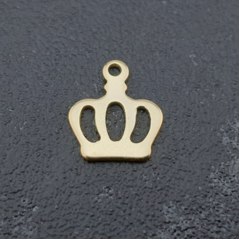 Zawieszka korona stal chirurgiczna 13x11 mm 1szt kolor złoty Zawieszka korona stal chirurgiczna 13x11 mm 1szt kolor złoty