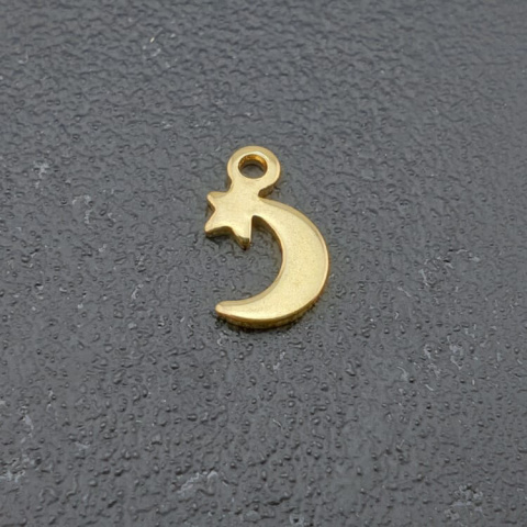 Zawieszka księżyc stal chirurgiczna 11x7 mm 1szt kolor złoty Zawieszka księżyc stal chirurgiczna 11x7 mm 1szt kolor złoty