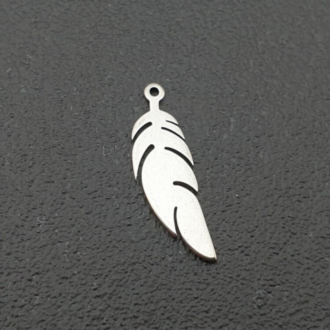 Feather pendant stainless steel 20x6.5 mm 1pc Feather pendant stainless steel 20x6.5 mm 1pc