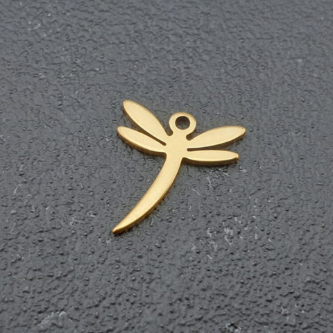 Zawieszka ważka stal chirurgiczna 12x11 mm 1szt kolor złoty Zawieszka ważka stal chirurgiczna 12x11 mm 1szt kolor złoty